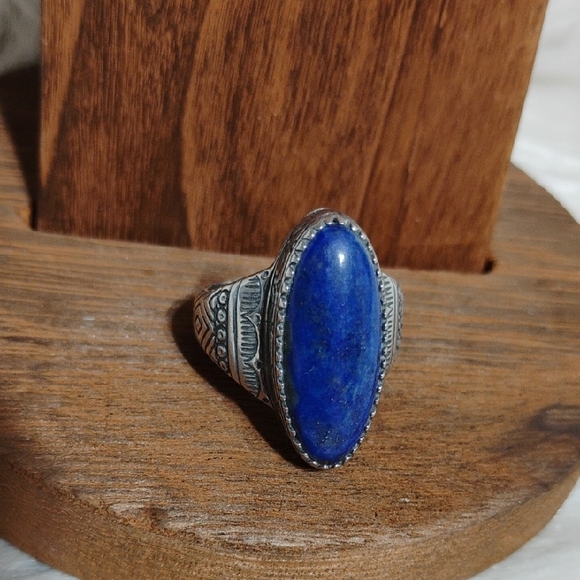 SALE! Carolyn Pollack Relios Lapis Lazuli 925 Sterling Silver Ring Sz.7 - Picture 8 of 10